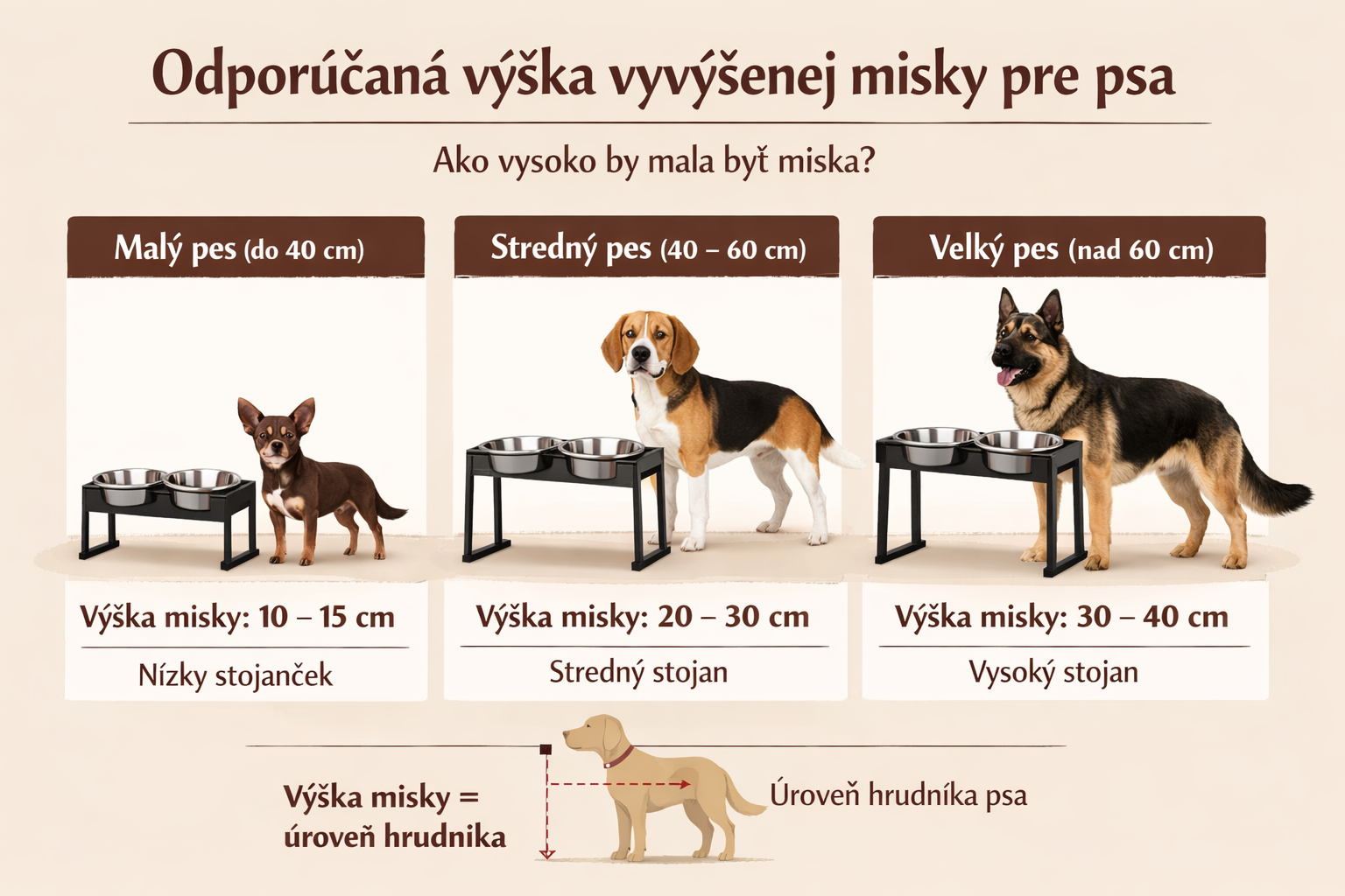 Akú veľkosť pre vyvysenu misku alebo stojan